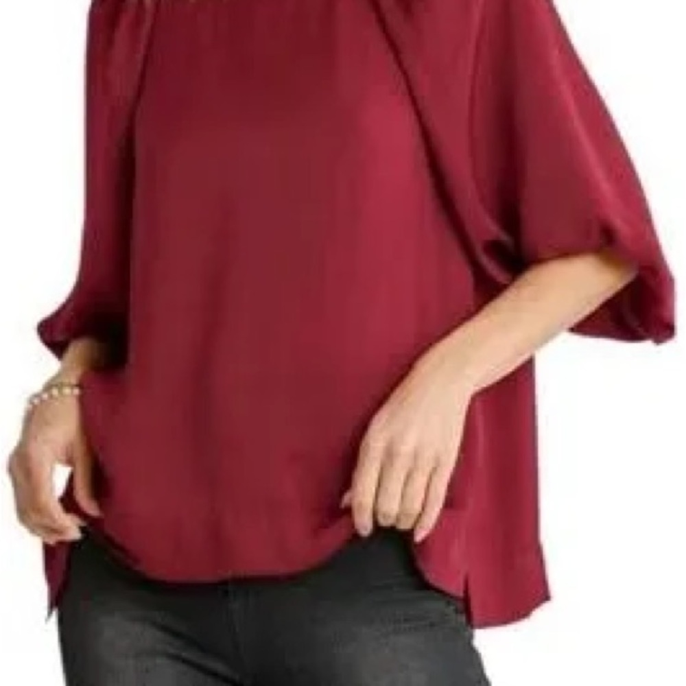 Umgee Deep Red Women's Blouse - Picture 7 of 8